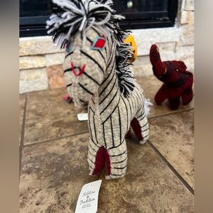 Mexican Folk Felt Ivory Zebra
